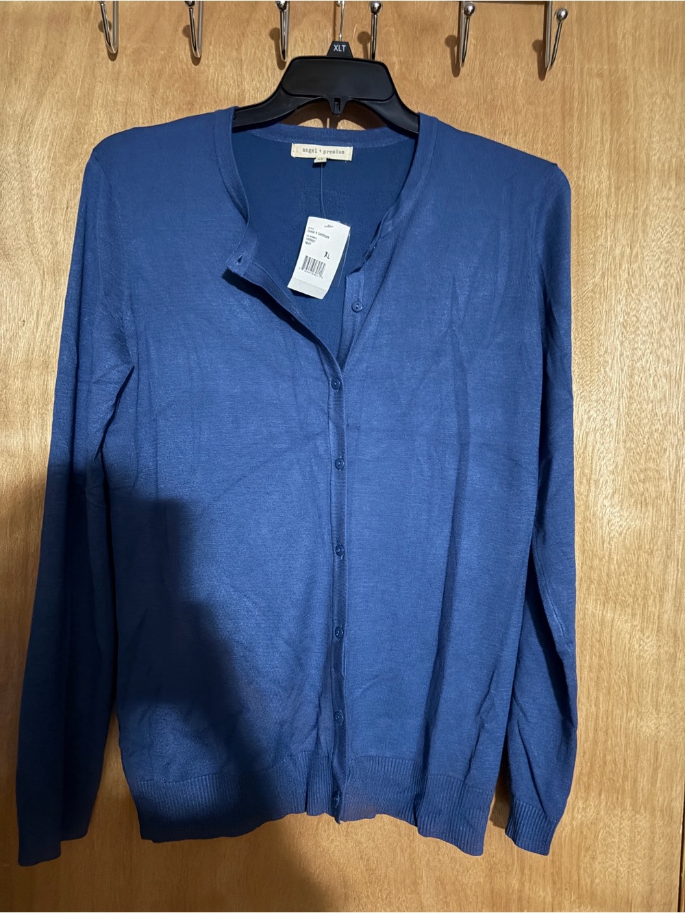 2-Lightweight Cardigans. One blue and the other black.